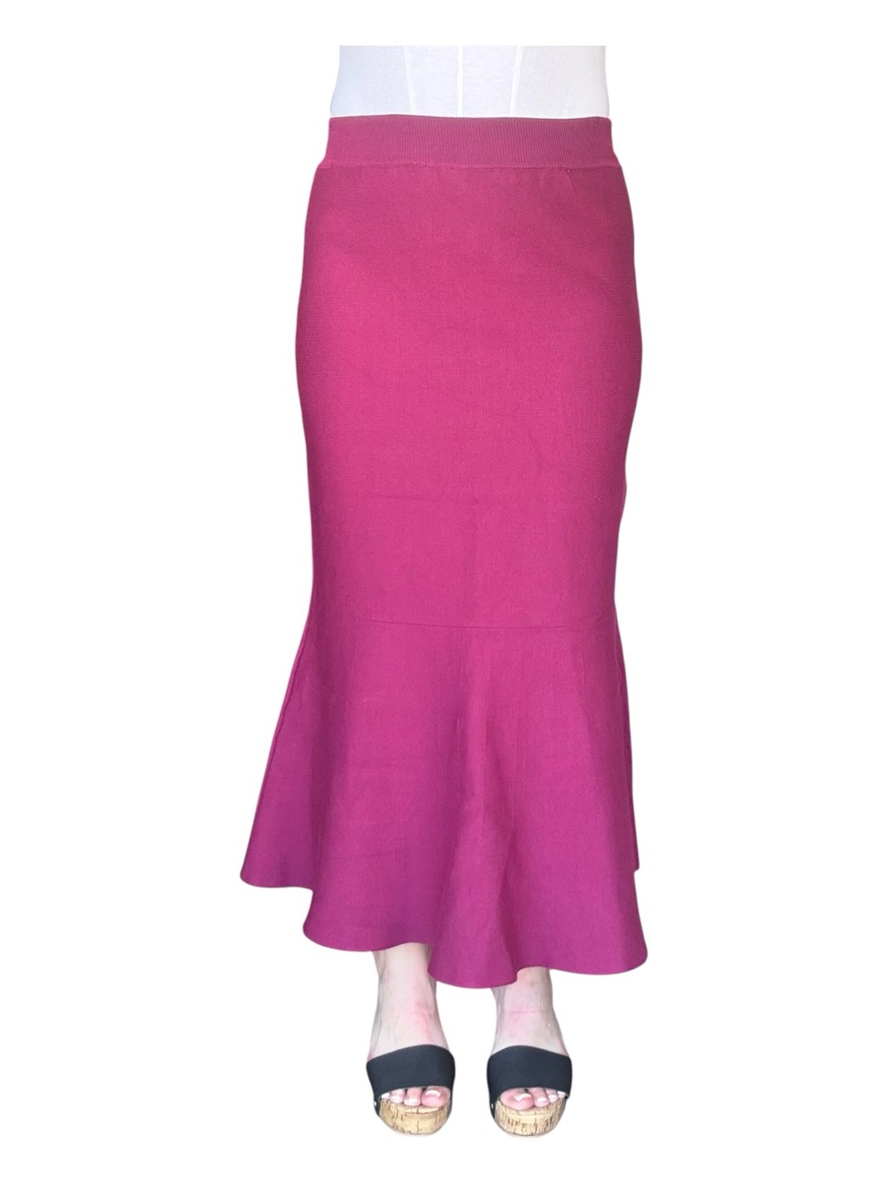 SHEIN NWOT Women's Fuchsia Flared Midi Skirt